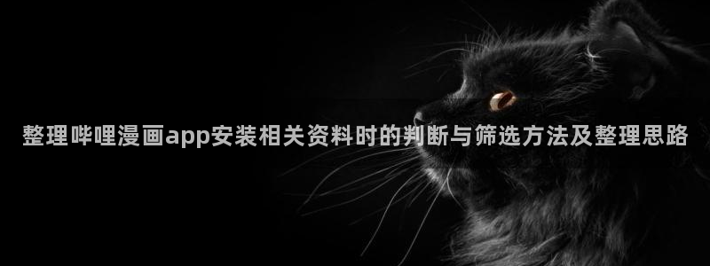 漫画连载:整理哔哩漫画app安装相关资料时的判断与筛选方法及整理思路